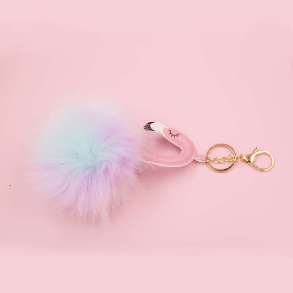 Flamingo poof keychain boutique style - Picture 3 of 3